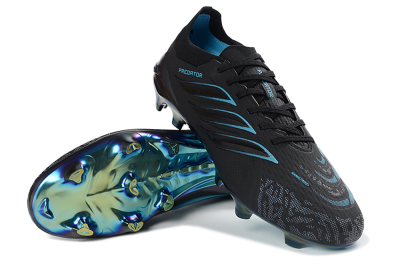 Adidas Predator 26 Elite FG Football Boots - Black/Electric Blue/Rainbow Iridescent