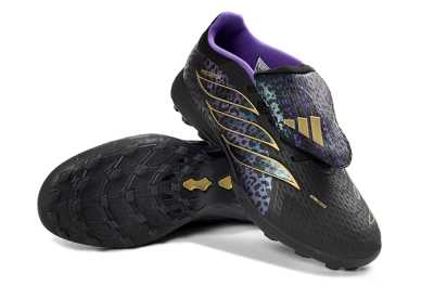 Adidas Predator 26 Elite Fold-Over Tongue TF Football Shoes - Black/Royal Purple/Gold