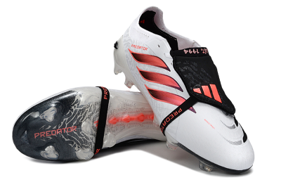 Adidas Predator 26 Elite Fold-Over Tongue FG Football Boots - White/Vibrant Pink/Storm Black
