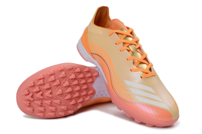 Messi x Adidas F50 Pro TF Football Shoes - Orange/Coral Glow/Soft Peach