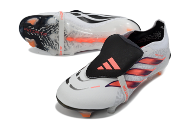 Adidas Predator 26 Elite Fold-Over Tongue FG Football Boots - White/Electric Pink/Deep Purple