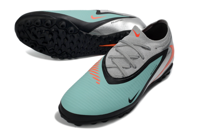 Nike Phantom 6 Elite Low TF Football Shoes - Aqua/Coral Orange/Metallic Silver