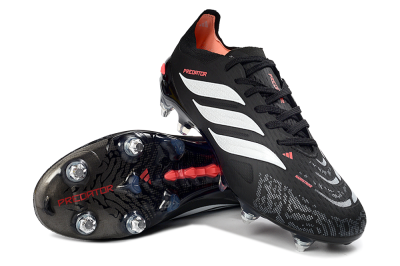 Adidas Predator 26 Elite SG Football Boots - Black/Electric Red/Steel Grey