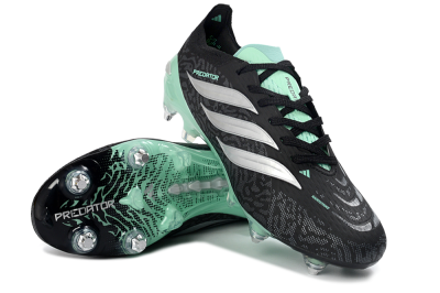 Adidas Predator 26 Elite SG Football Boots - Black/Mint Green/Graphite Grey