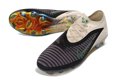 Nike Phantom 6 Low Elite FG Football Boots - Black/Electric Green/Champagne