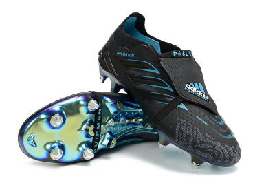 Adidas Predator 26 Elite Fold-Over Tongue SG Football Boots - Black/Iridescent Blue/Metallic Green