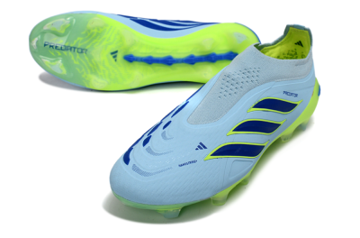 Adidas Predator 26 Elite Laceless FG Football Boots - Blue/Neon Green/Deep Blue
