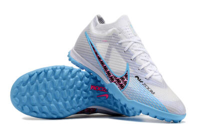 Nike Mercurial Vapor 15 Elite TF Football Shoes - White/Blue/Pink