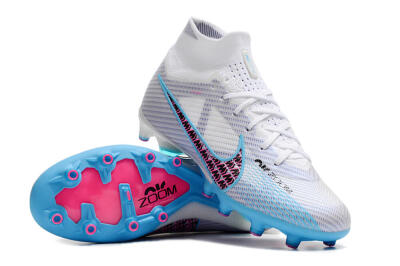 Nike Air Zoom Mercurial Superfly 9 Elite AG Football Boots - White/Blue/Pink