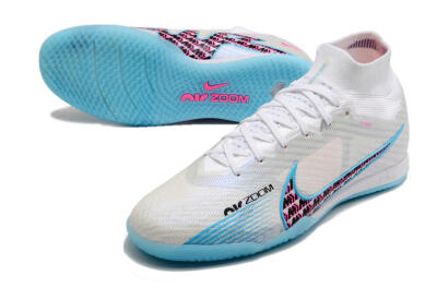 Nike Air Zoom Mercurial Superfly 9 Elite IC Football Shoes - White/Blue/Pink