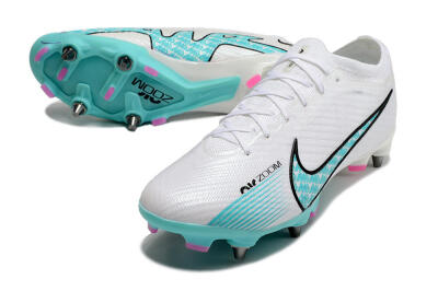 Nike Air Zoom Mercurial Vapor 15 Elite SG Football Boots - White/Blue/Black