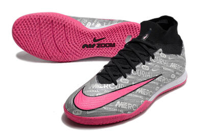 Nike Air Zoom Mercurial Superfly 9 Elite IC Football Shoes - Silver/Black/Pink