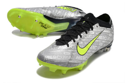 Nike Air Zoom Mercurial Vapor 15 Elite SG Football Boots - Silver/Green/Black