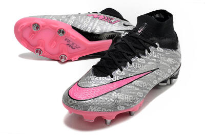 Nike Air Zoom Mercurial Superfly 9 Elite SG Football Boots - Silver/Black/Pink
