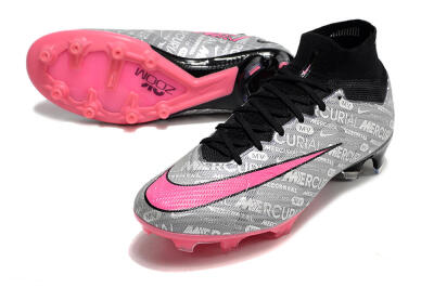 Nike Air Zoom Mercurial Superfly 9 Elite FG Football Boots - Silver/Pink/Black