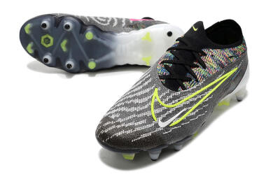 Nike Phantom GX Elite SG Football Boots - Black/Grey/Yellow