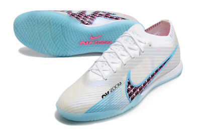 Nike Air Zoom Mercurial Vapor 15 Elite IC Football Shoes - White/Blue/Black/Pink