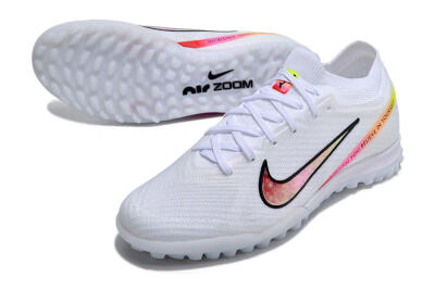 Nike Air Zoom Mercurial Vapor 15 Elite TF Football Shoes - White/Black/Pink