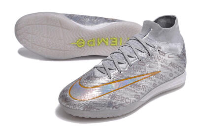 Nike Air Zoom Mercurial Superfly 9 Elite IC Football Shoes - Silver/Gold/Yellow