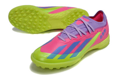 Adidas X Crazyfast.1 TF Football Shoes - Pink/Purple/Blue/Green