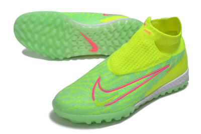 Nike Phantom GX Elite DF Link TF Football Shoes - Green/Pink/White