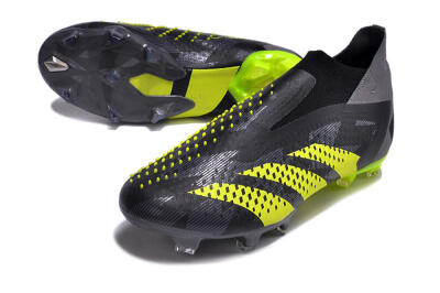 Adidas Predator Accuracy+ FG Football Boots - Black/Grey/Yellow