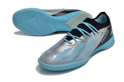 Adidas X Crazyfast.1 IC Football Shoes - Silver/Blue/Black