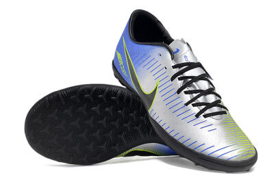 NIke Mercuricalx Victory 6 TF Football Shoes - Silver/Blue/Green/Black