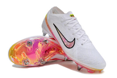 Nike Air Zoom Mercurial Vapor 15 Elite SG Football Boots - White/Pink/Yellow/Black