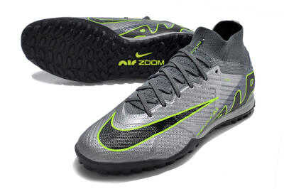 Nike Air Zoom Mercurial Superfly 9 Elite TF Football Shoes - Silver/Grey/Black/Green