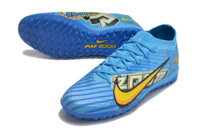 Nike Air Zoom Mercurial Vapor 15 Elite TF Football Shoes - Blue/White/Orange/Yellow
