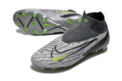 Nike Phantom GX Elite DF Link FG Football Boots - Grey/Black/Green