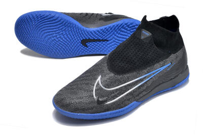Nike Phantom GX Elite DF Link IC Football Shoes - Grey/Black/Blue