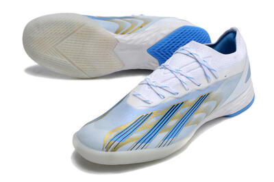 Adidas X Crazyfast.1 IC Football Shoes - White/Blue/Gold