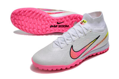 Nike Air Zoom Mercurial Superfly 9 Elite TF Football Shoes - White/Pink/Black/Green
