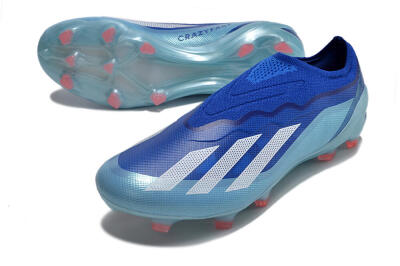 Adidas X Crazyfast.1 Laceless FG Football Boots - Blue/White/Jade