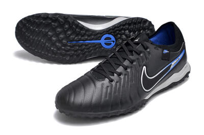 NikeTiempo Legend 10 TF Football Shoes - Black/Blue/White