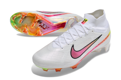 Nike Air Zoom Mercurial Superfly 9 Elite FG Football Boots - White/Pink/Black/Yellow/Gold
