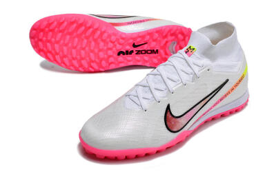Nike Air Zoom Mercurial Superfly 9 Elite TF Football Shoes - White/Pink/Black/Yellow