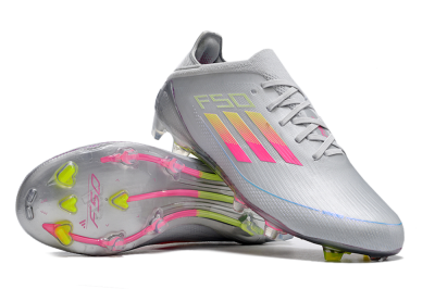 Adidas F50 Adizero FG Football Boots - Silver/Yellow/Pink