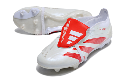 Adidas Predator Elite Foldover Tongue FG Football Boots - Beige/Red/White