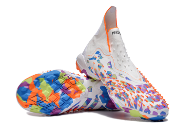Adidas Predator Freak+ TF Football Shoes - White/Orange/Blue/Purple