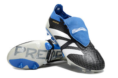 Adidas Predator Elite Foldover Tongue FG Football Boots - Black/White/Blue