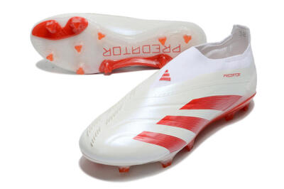 Adidas Predator Elite Laceless FG Football Boots - White/Red
