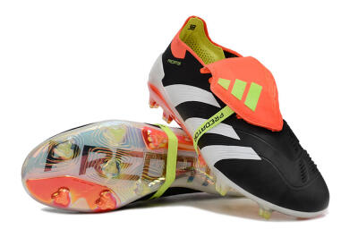 Adidas Predator Elite Foldover Tongue FG Football Boots - Black/White/Orange