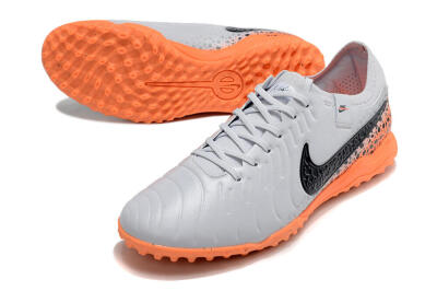 Nike Tiempo Legend 10 Pro TF Football Shoes - White/Black/Orange