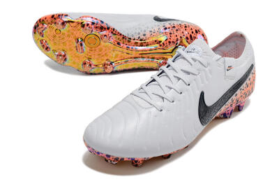 Nike Tiempo Legend 10 Elite FG Football Boots - White/Black/Leopard/Gold