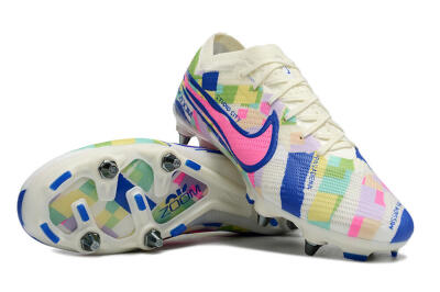 Nike Air Zoom Mercurial Vapor 15 Elite SG Football Boots - White/Blue/Pink
