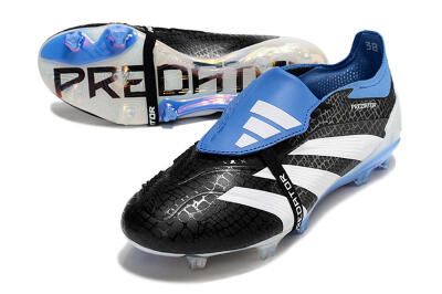 Adidas Predator Elite Foldover Tongue FG Football Boots - Black/Blue/White