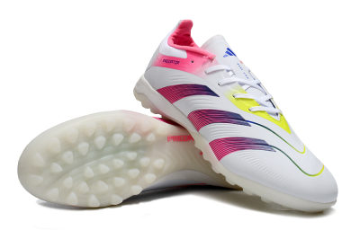 Adidas Predator 24 Elite TF Football Shoes - White/Pink/Blue/Yellow
